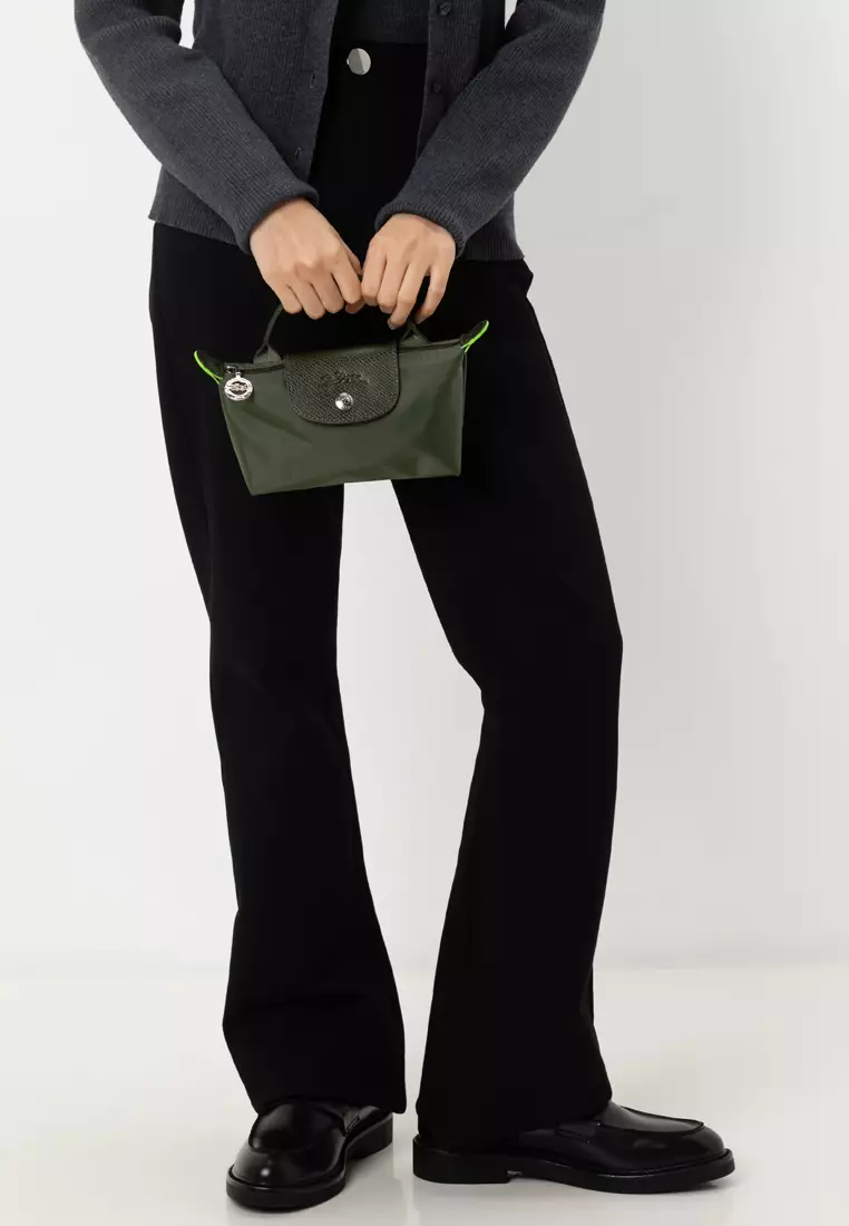 バッグ・カバンその他 Longchamp Le Pliage Original green clutch bag Le Pliage Original Pouch with handle Green - Recycled canvas