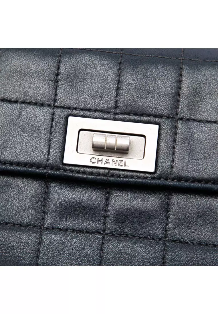 Pre-Loved Chanel Choco Bar Lambskin Reissue 2.55 Flap Clutch