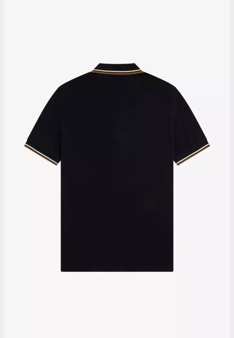 Fred Perry M3600 Twin Tipped Fred Perry Shirt (Black / Ecru / Dark Caramel)