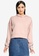 Noisy May pink Lupa Long Sleeve Crop Hood Sweatshirt BDD87AA5FA84B8GS_1