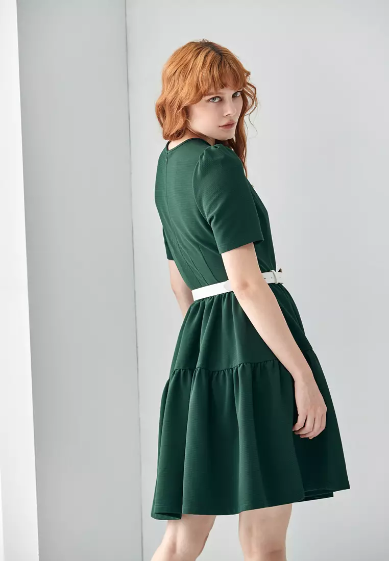 Short Sleeve Green Dress