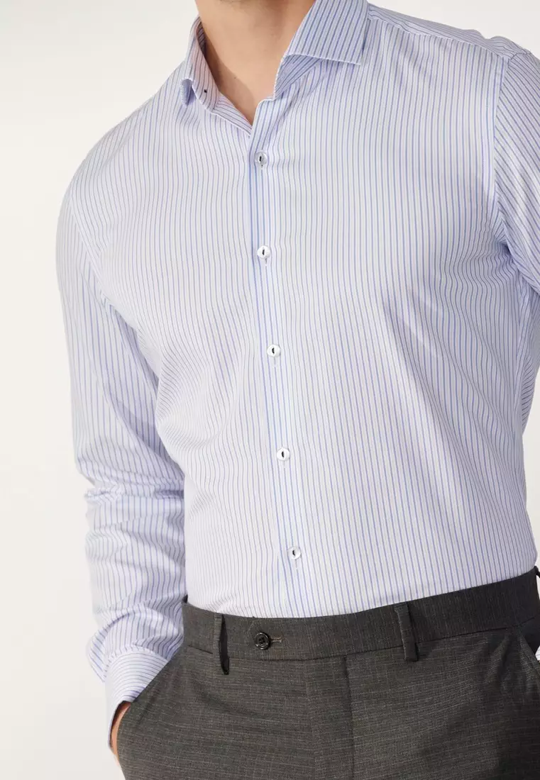 Blue Stripes Slim Shirt