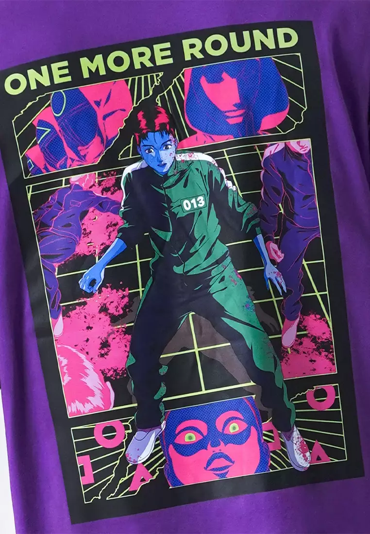 CELCIUS Squid Game Kaos Lengan Pendek Oversize LIN001326C Purple