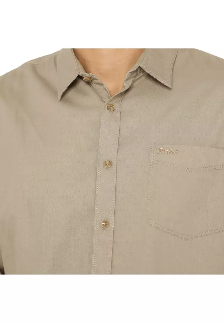 POLICE Kemeja Polos Light Stone Regular Fit Lengan panjang Pria