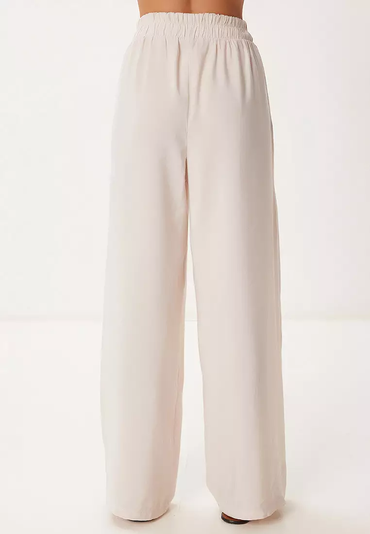 Women's Cream Modal Shirt Pants Suit Bv00158