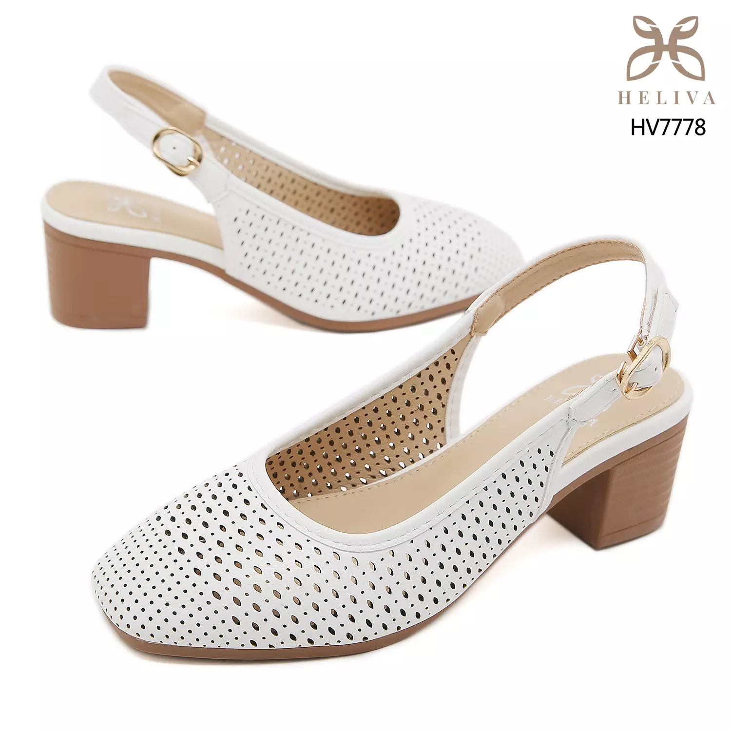 HELIVA REVINA – Laser Cut Slingback Heels HV7778