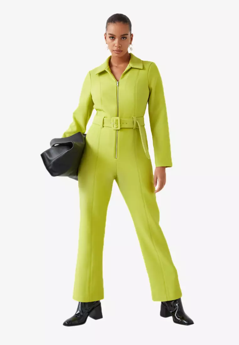 Belted Collared Jumpsuit