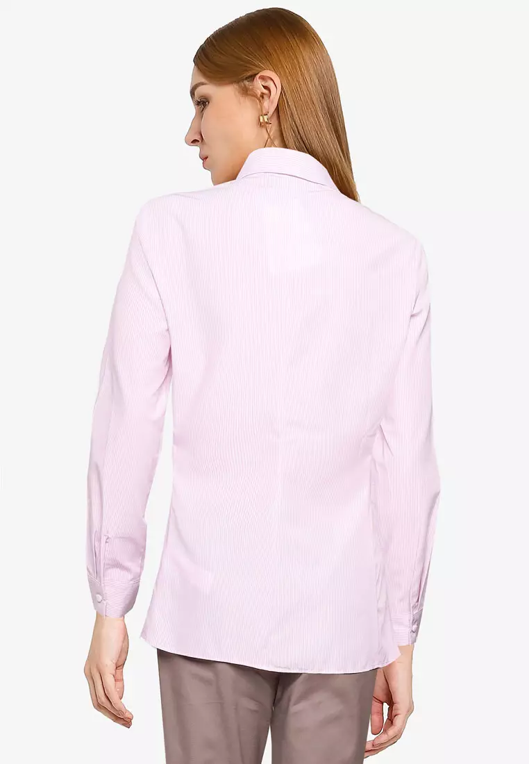 Striped Shirt with Contrast Piping