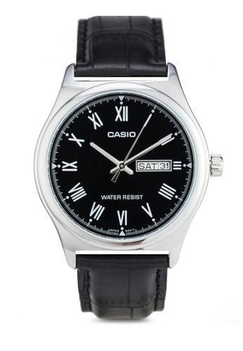 Casio MTP-V006L-1BUDF 皮革圓錶, 錶類esprit hk, 飾品配件