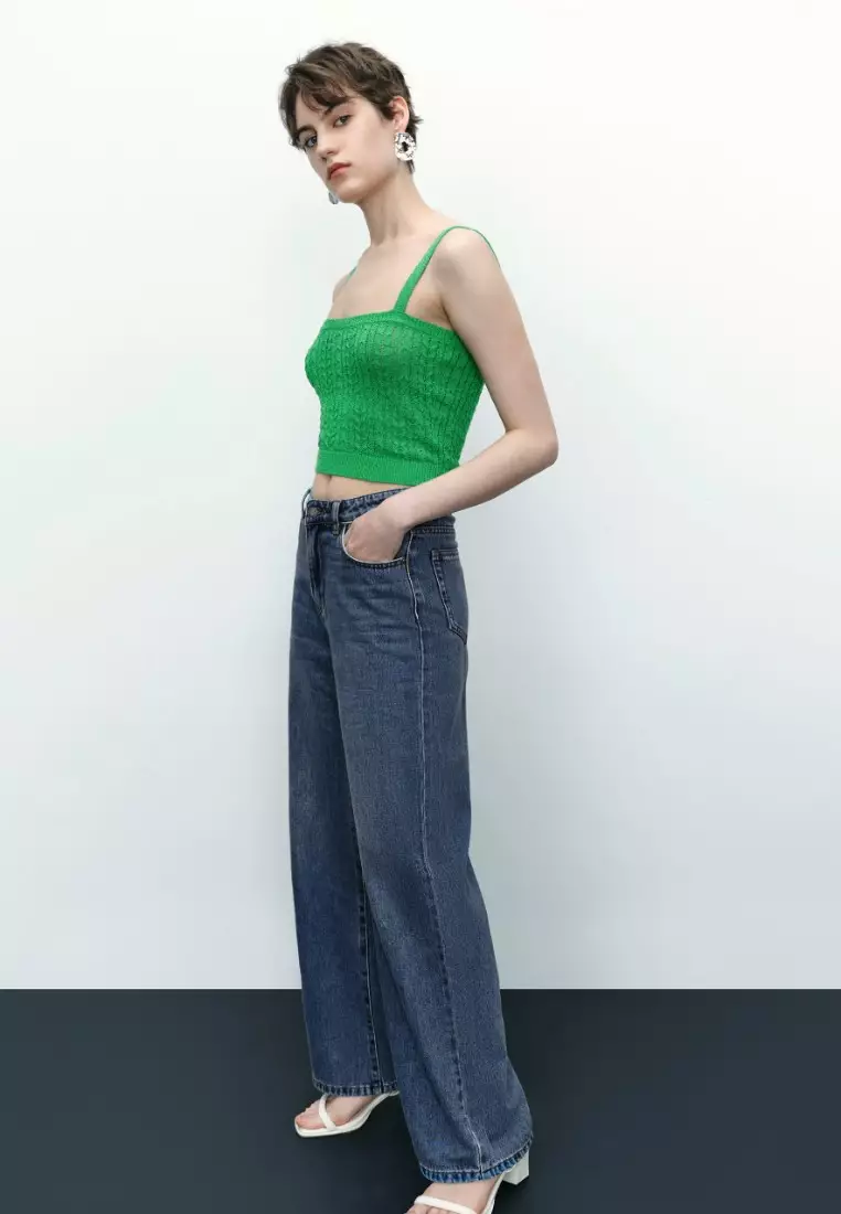 Buy Urban Revivo Mid Waist Wide Leg Jeans Online