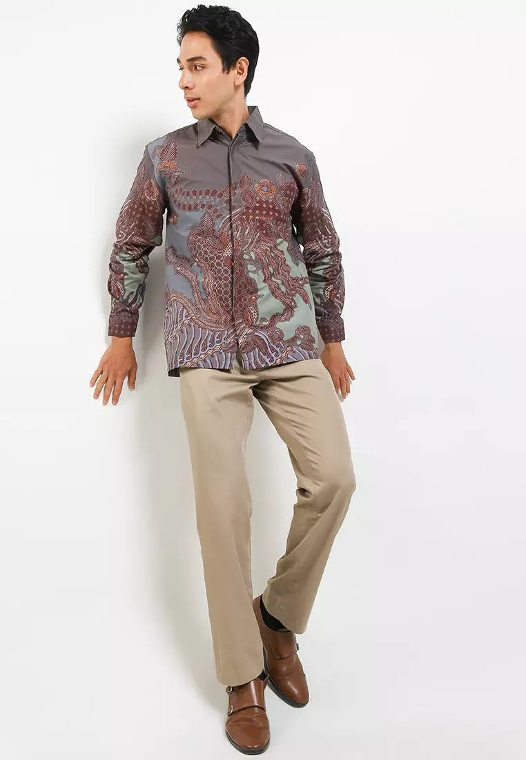 Senapati Kemeja Batik Tulis Premium Pria Casual Modern Lengan Panjang