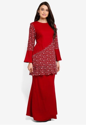 Kurung Modern from peace collections in Red