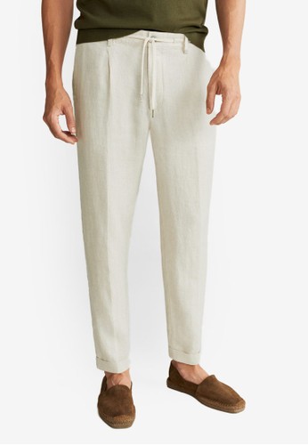 Jual Mango Man Casual Linen Trousers Original Zalora Indonesia