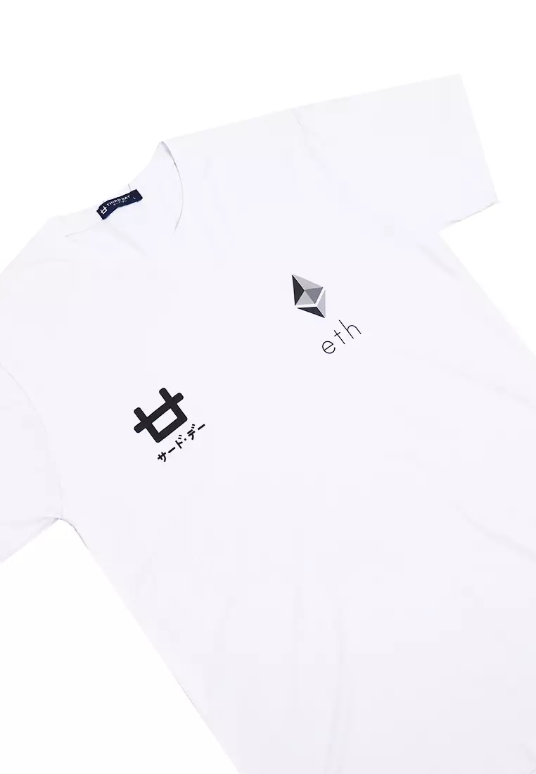 MTI61 Kaos T-Shirt Pria Instacool Thirdday X Ethereum Putih