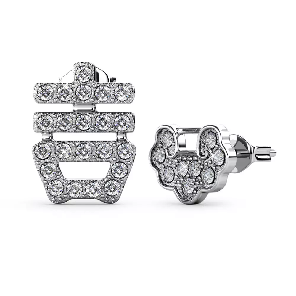 Double Happiness Earrings WG - Anting Crystal Swarovski by Her Jewellery