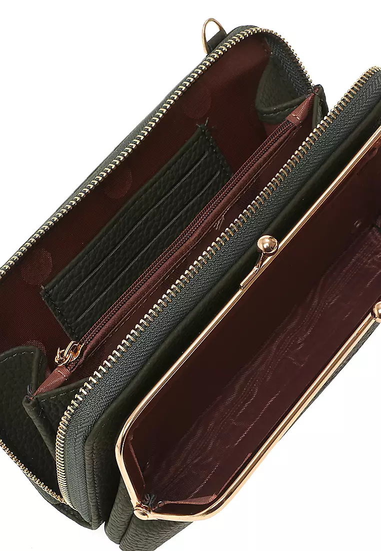 Tas Selempang Wanita Sling Bag Dompet Hp Multifungsi Many Slot Material PU Leather ORIGINAL