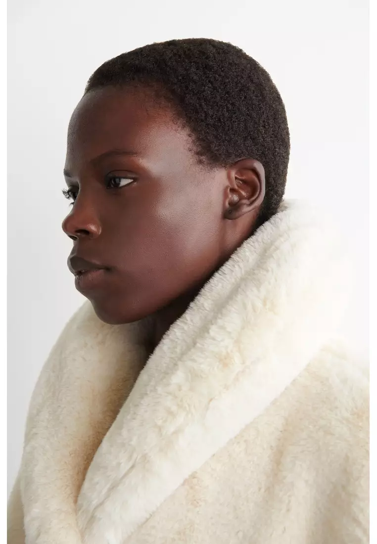 SHAWL-COLLAR FUR-EFFECT JACKET