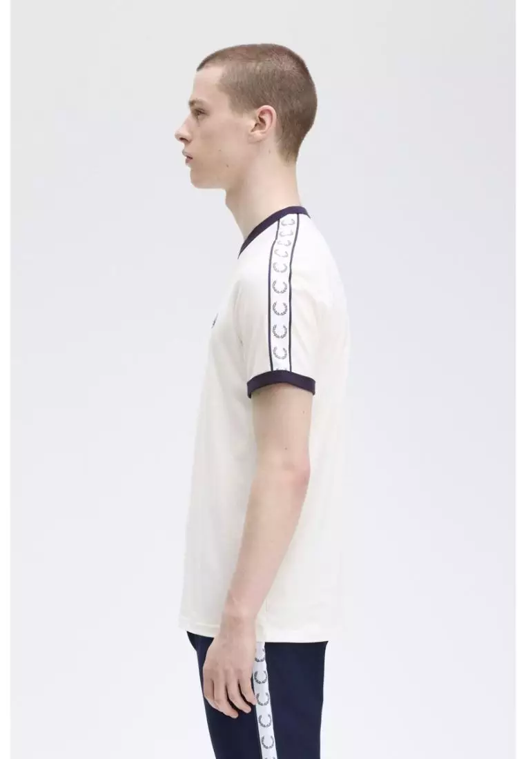 Fred Perry M4620 Taped Ringer T-Shirt (Snow White)