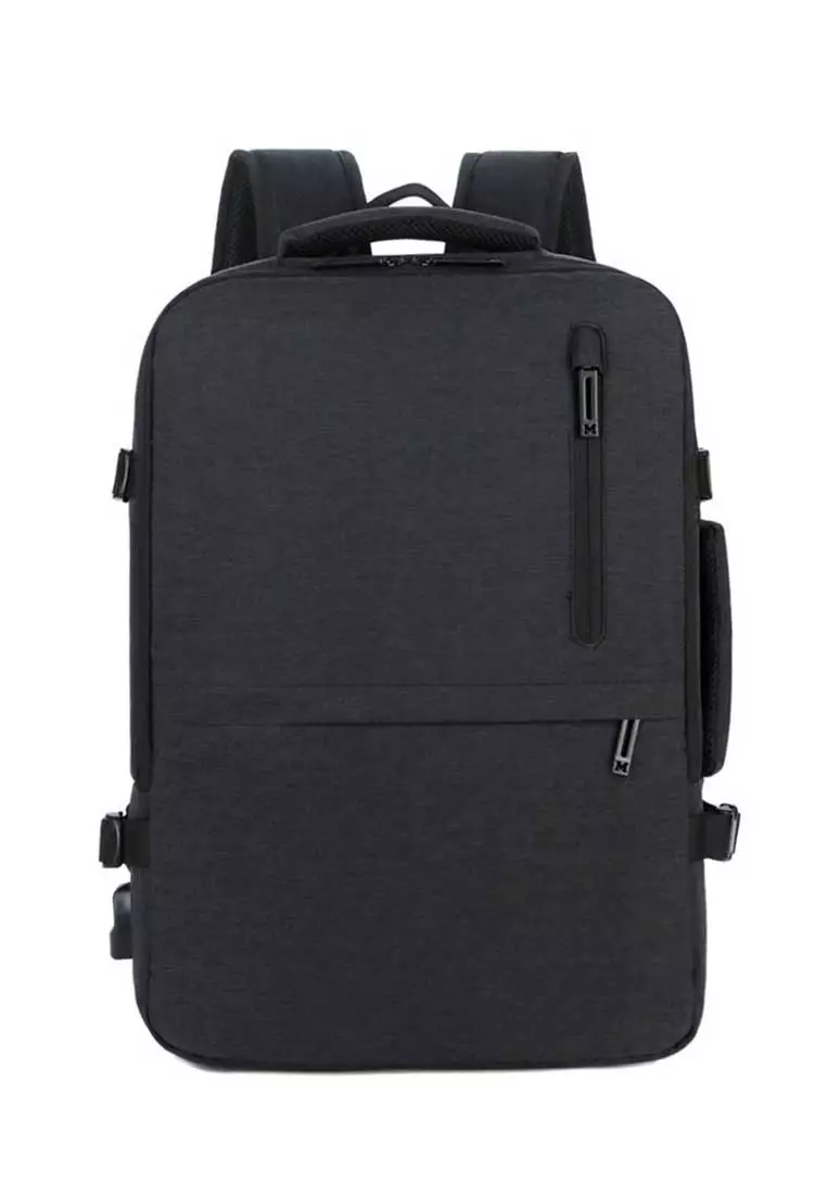 Buy Lara Men's Capacious Water Repellent Nylon Zipper Plain Backpack