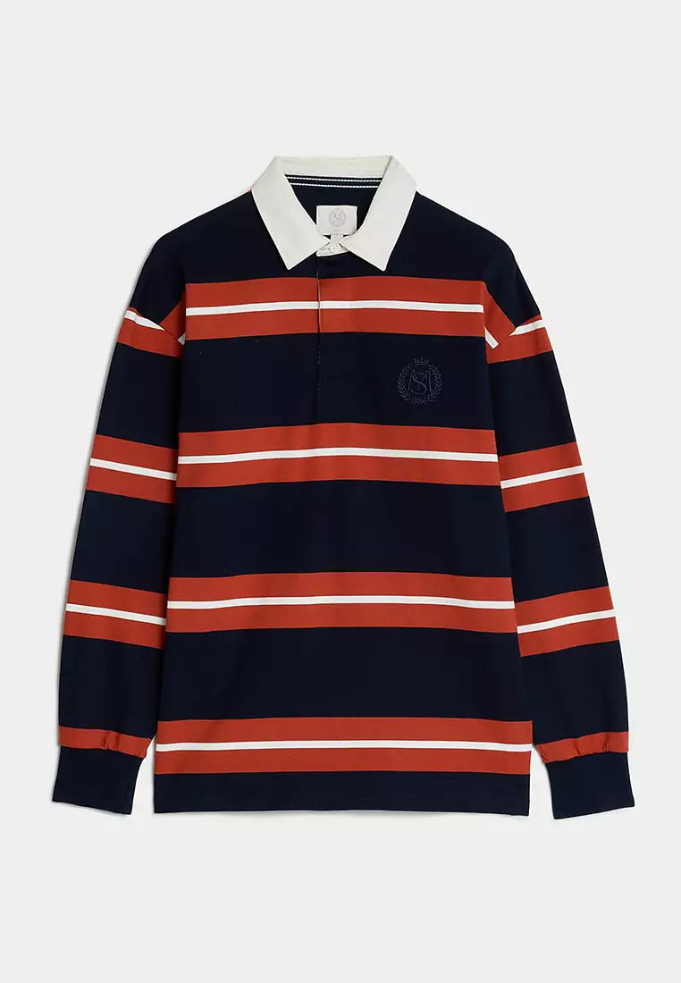 Pure Cotton Striped Rugby Shirt