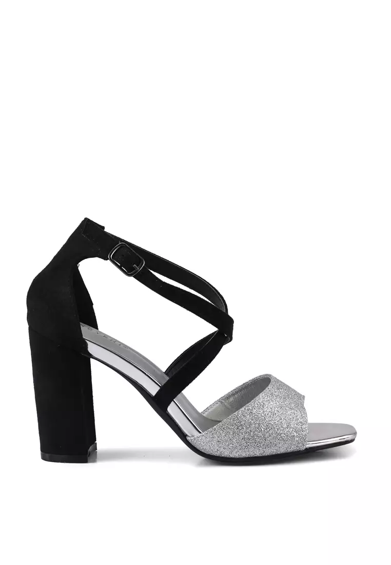 Sparkle Strappy Block Heels