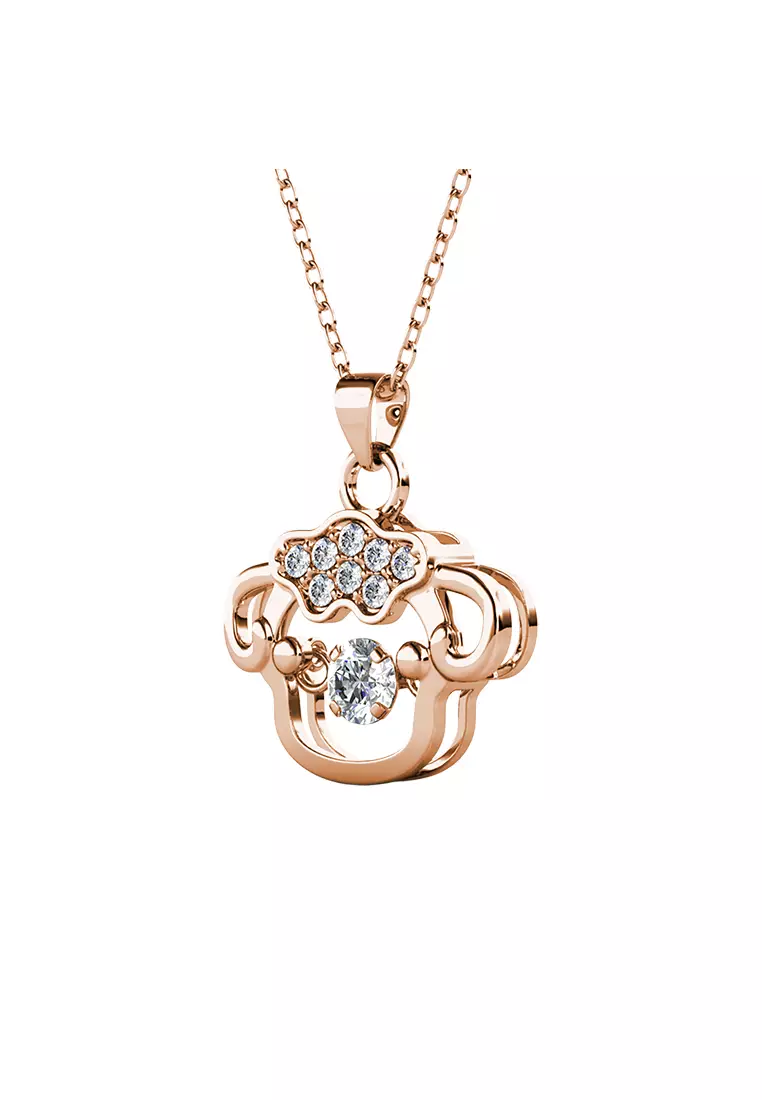 Dancing Shio Pendant Goat ( Kambing ) RG - Kalung Crystal Swarovski by Her Jewellery