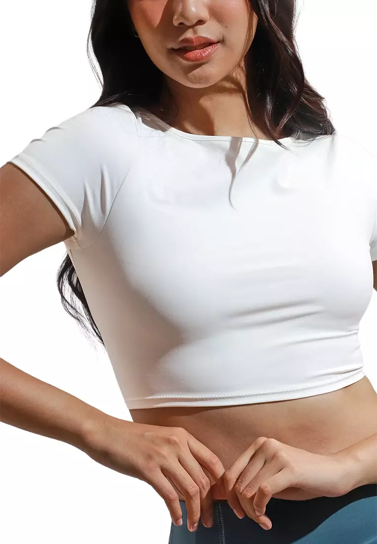 Nylon Spandex Jersey Baby Tee With Twisted Back Detail