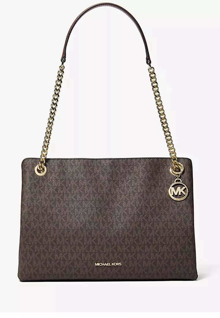 Christina Medium Signature Logo Messenger Bag