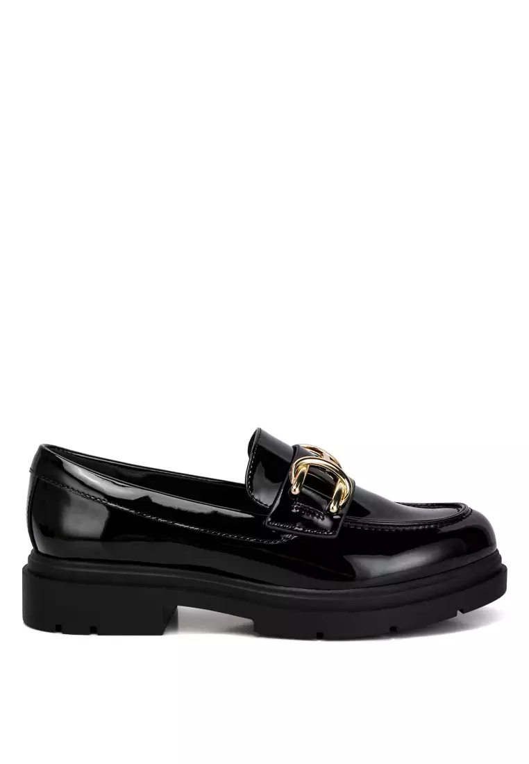 Discount on London Rag  shoes - SKU: Black Embellished Platform Loafers