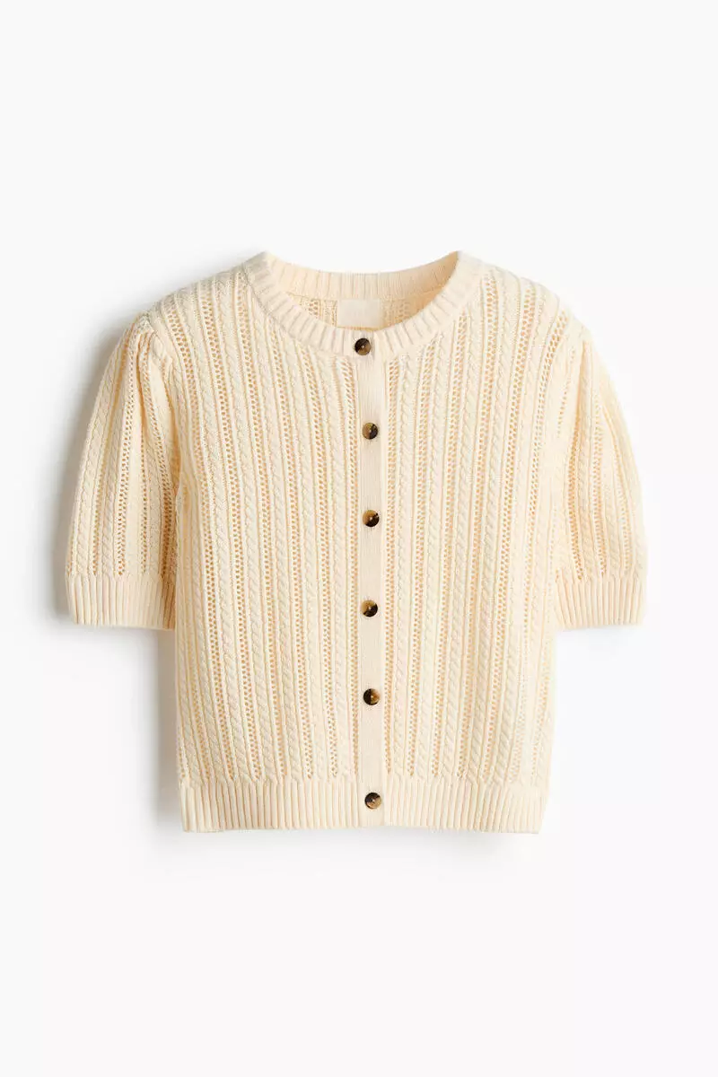 Pointelle-knit cardigan