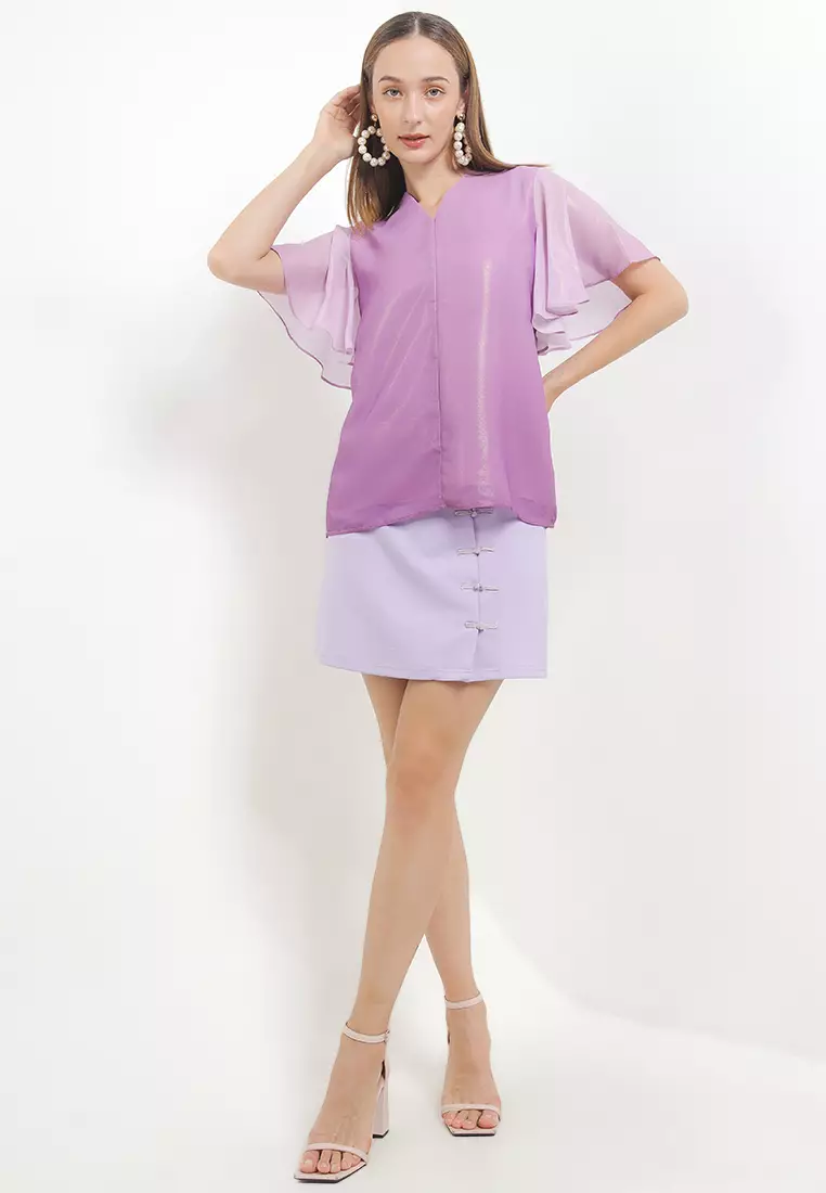 Fiona Blouse In Purple Shades