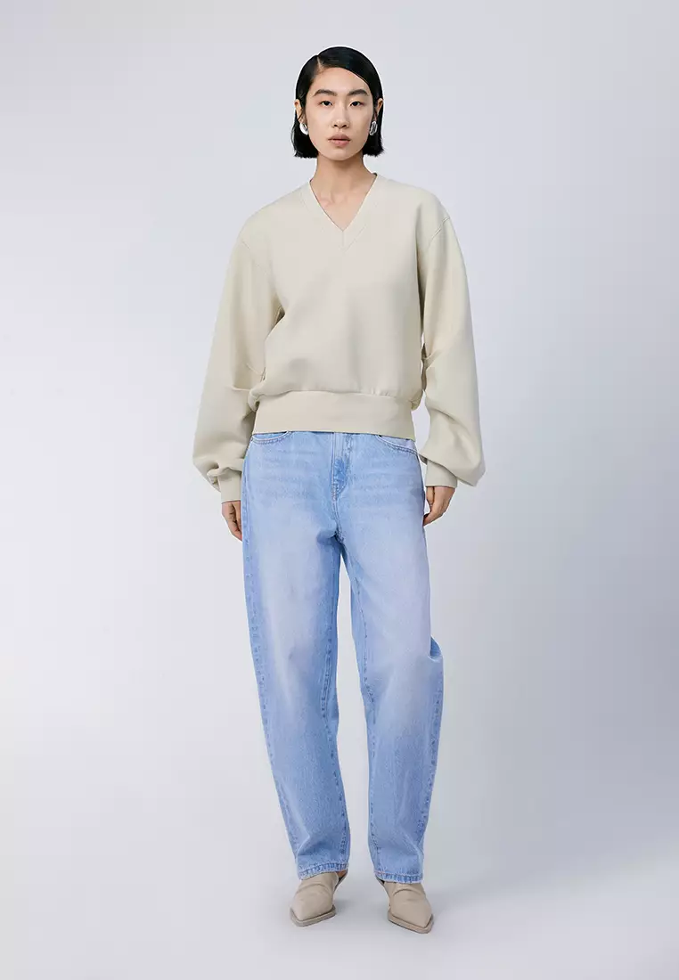 V領寬鬆套頭衛衣
