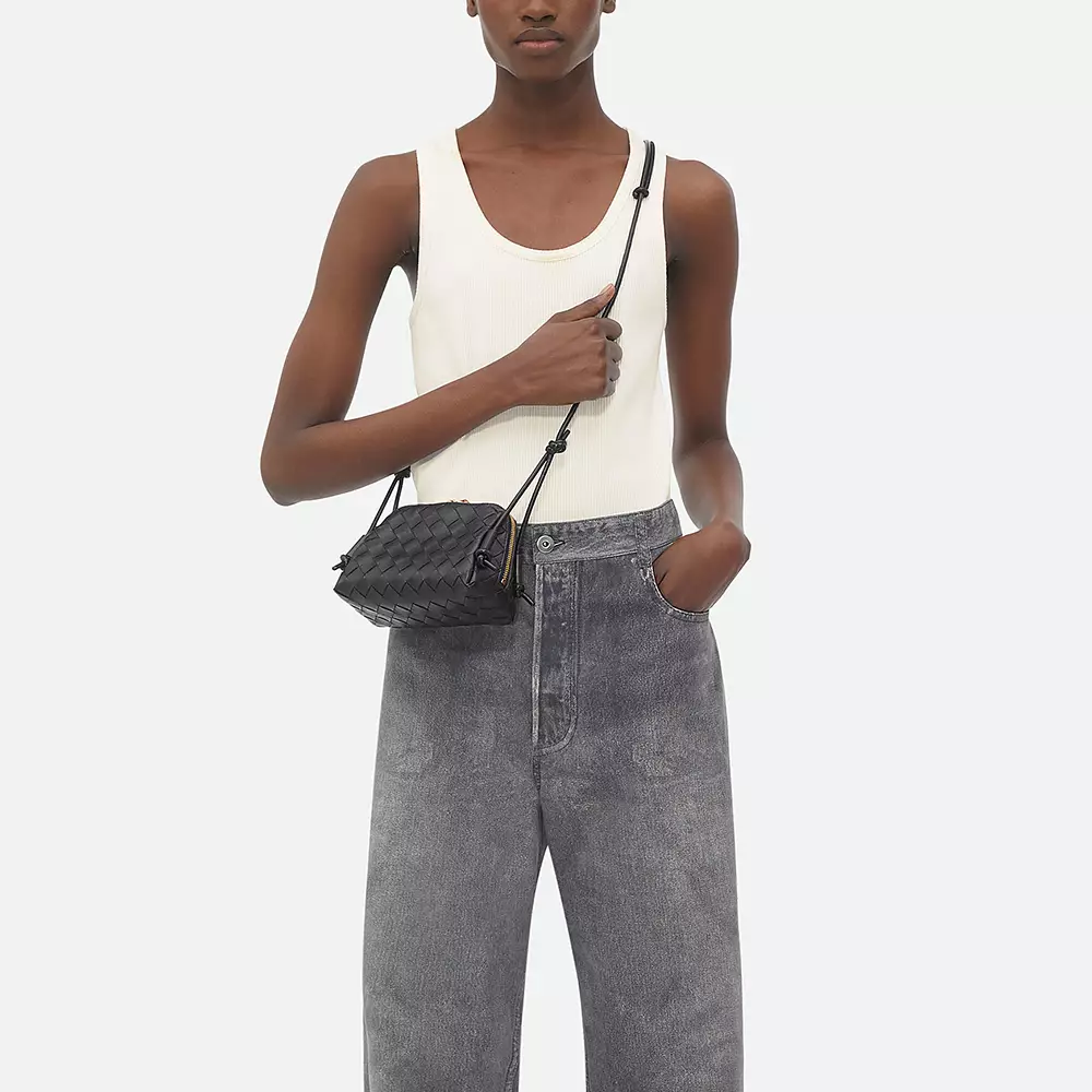 Intrecciato Concert Pouch Black Ghw