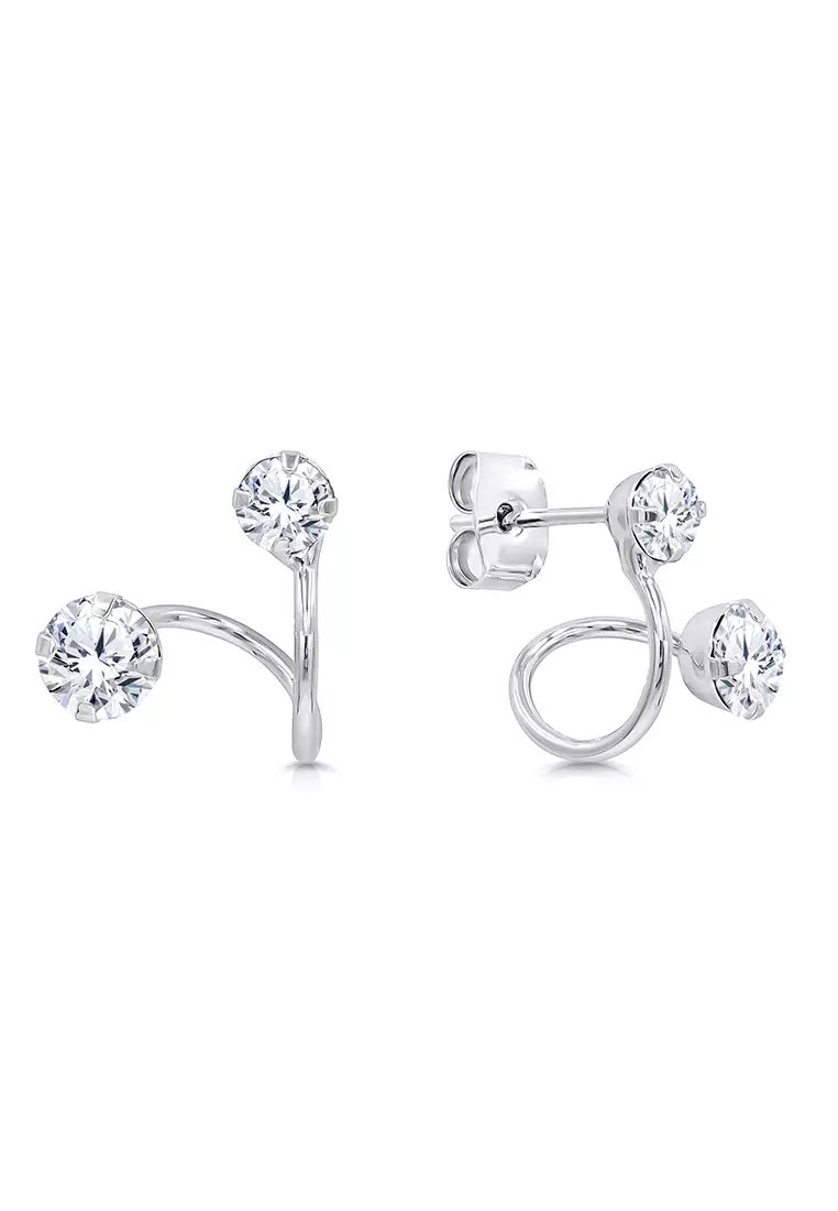 Gleam Sparkling Austrian Crystal Dangle Curved Earring Jackets
