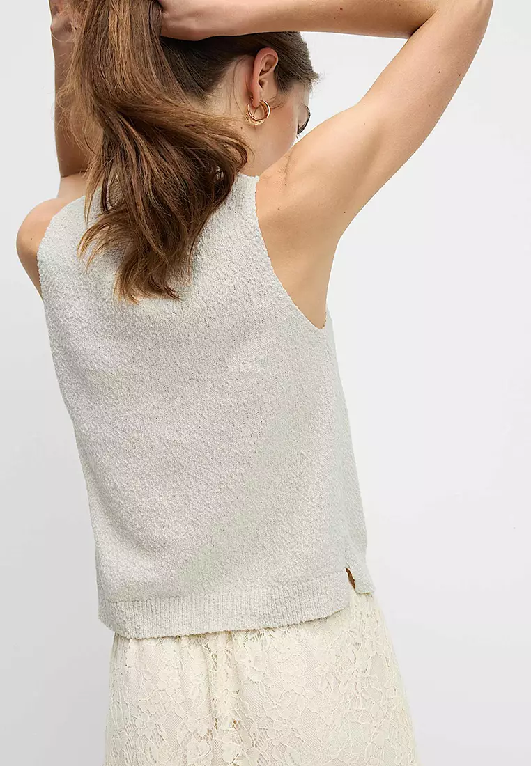 Cotton Rich Textured Knitted Vest