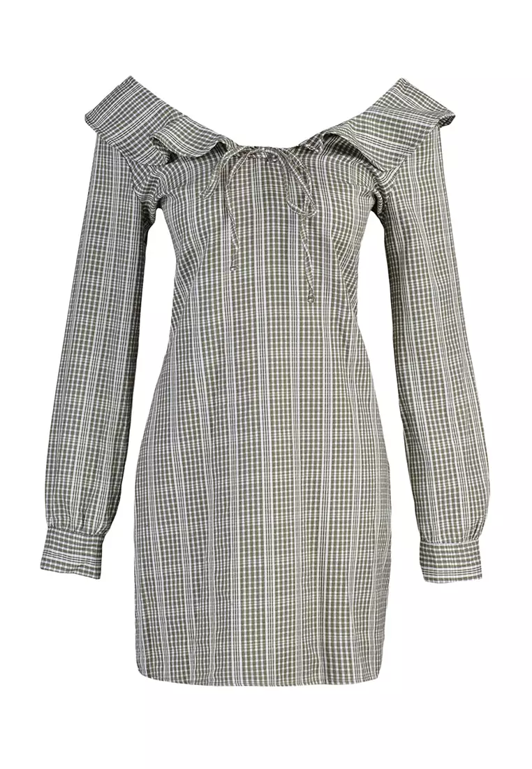 Tile Collar Detailed Dress