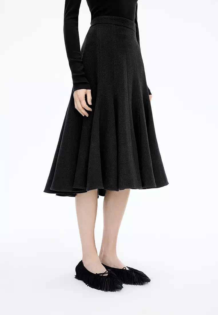 全羊毛S型中長款腰裙