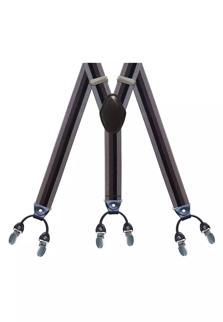 Men's Adjustable Elastic 6 Clips Suspenders
