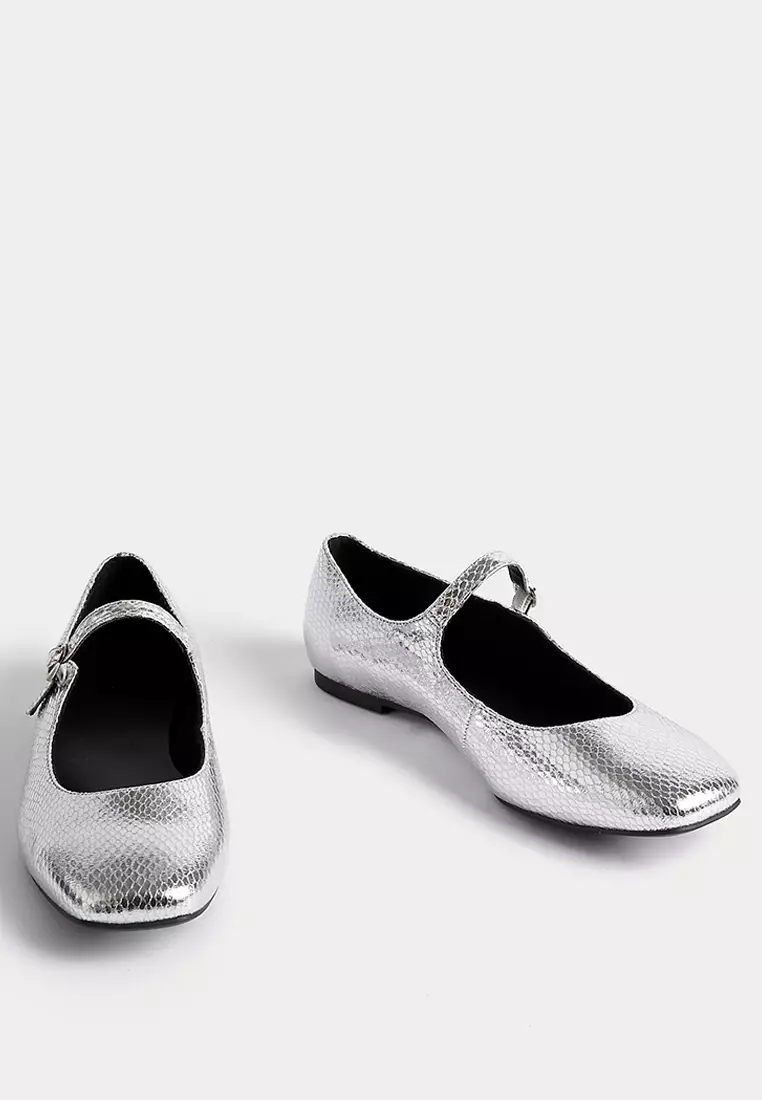 Jual Marks Spencer Metallic Flat Ballet Pumps Original 2025