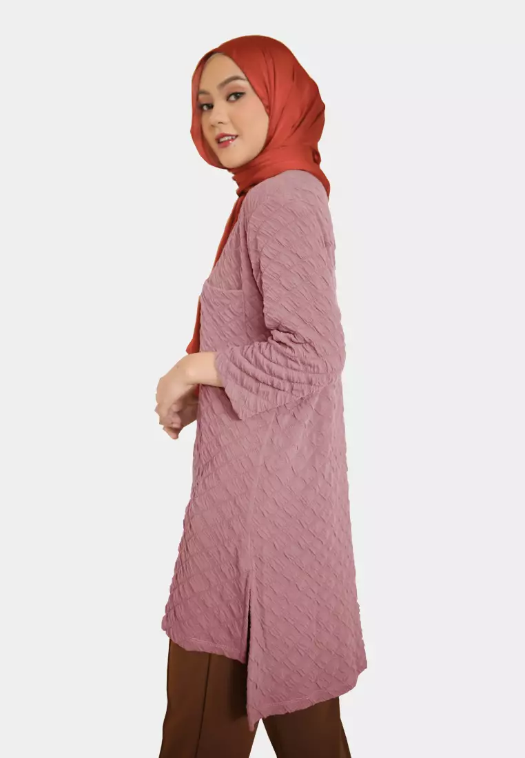 Shakilla Tunik | Atasan Wanita Lengan Panjang - Pink