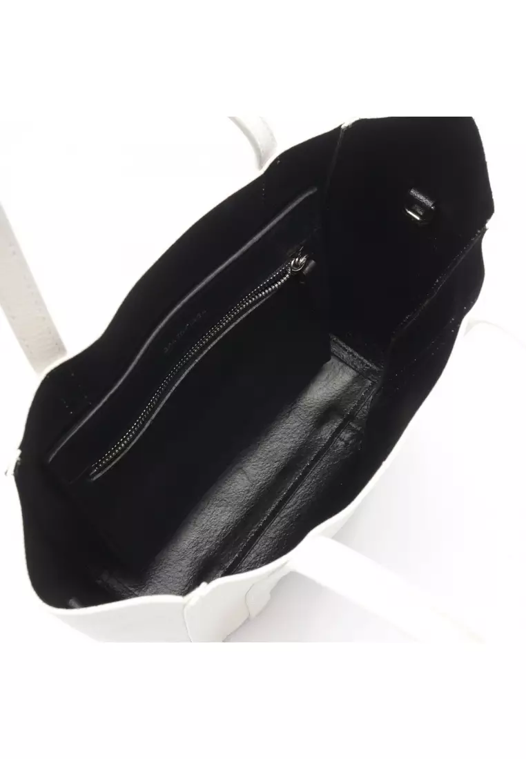 Pre-Loved BALENCIAGA EVERYDAY XXS Everyday Handbag tote bag leather white 2WAY