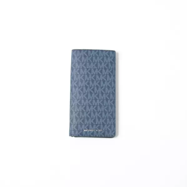 Dompet MICHAEL KORS COOPER MK MONOGRAM DARK BLUE NAVY BIFOLD LONG WALLET 100% ORIGINAL