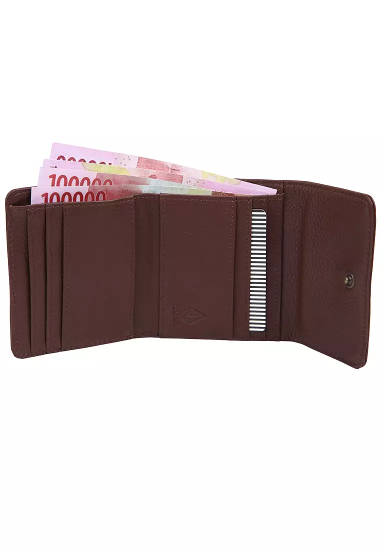 GLW MINITRIPI LEATHER WALLET BROWN