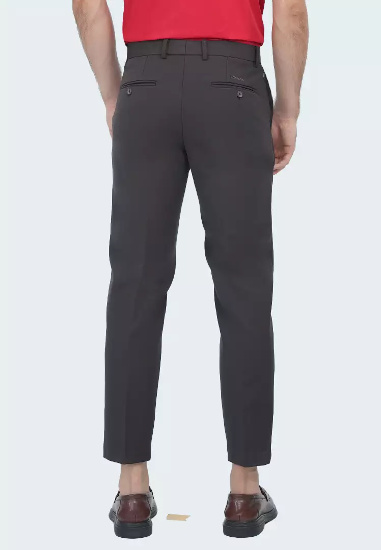 Johnwin - Celana Formal Ankle Pants - Slim Fit - Polyester - Alpha Pants Coklat - F.1031.012.116.C