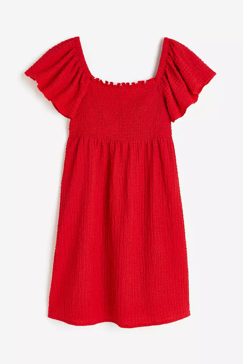 Smocked-bodice dress
