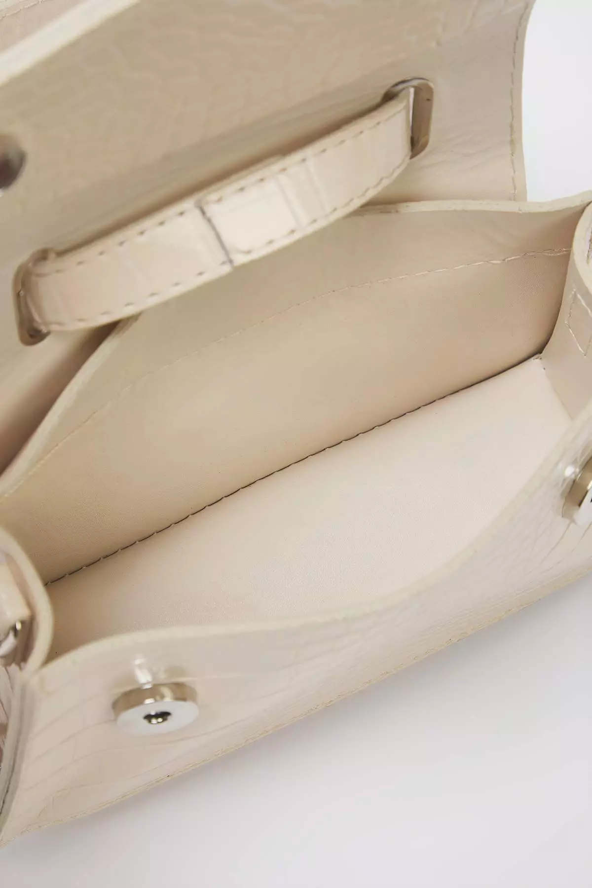 Beige Textured Crossbody Women's Mini/Small City Bag