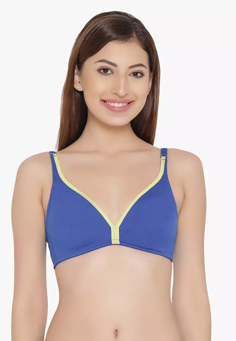 Buy Clovia Padded Non-Wired Full Cup Multiway T-Shirt Bra - Blue online