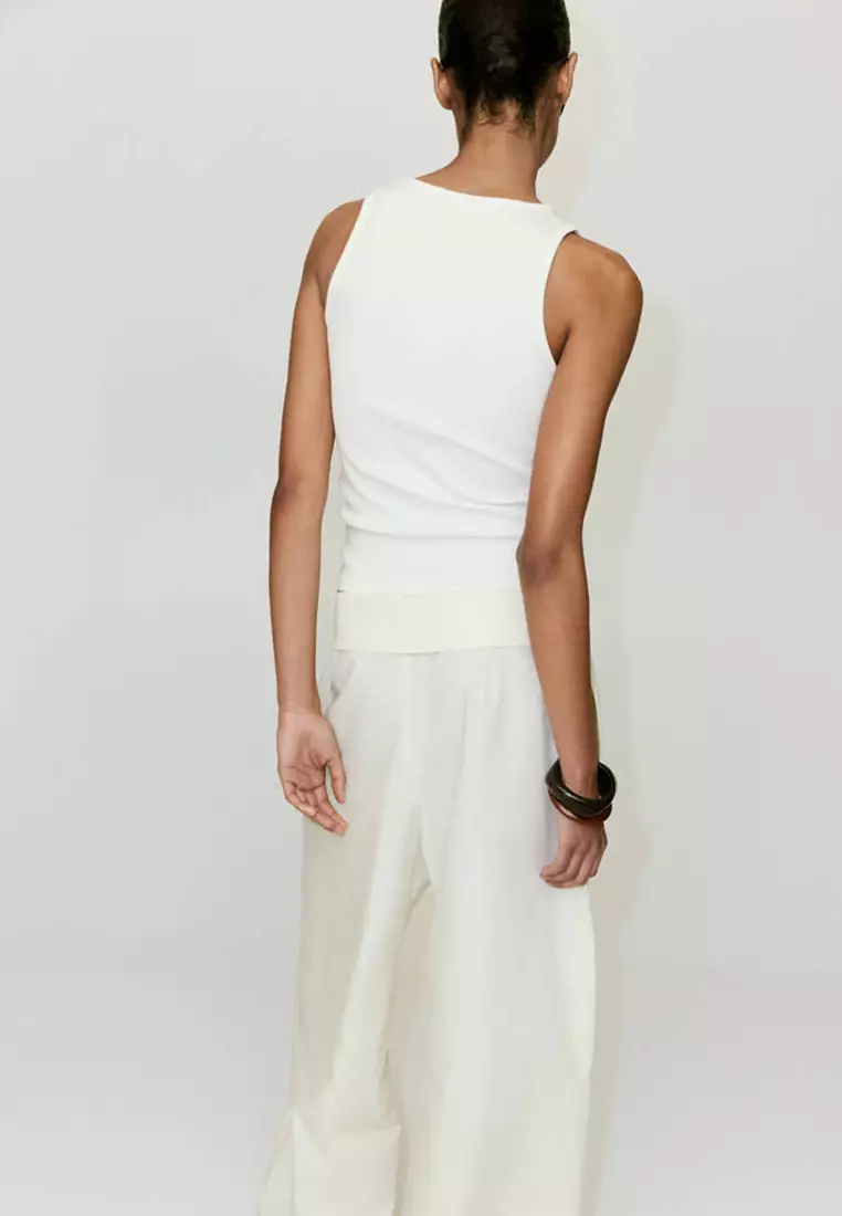 Ribbed Cotton-Blend Top