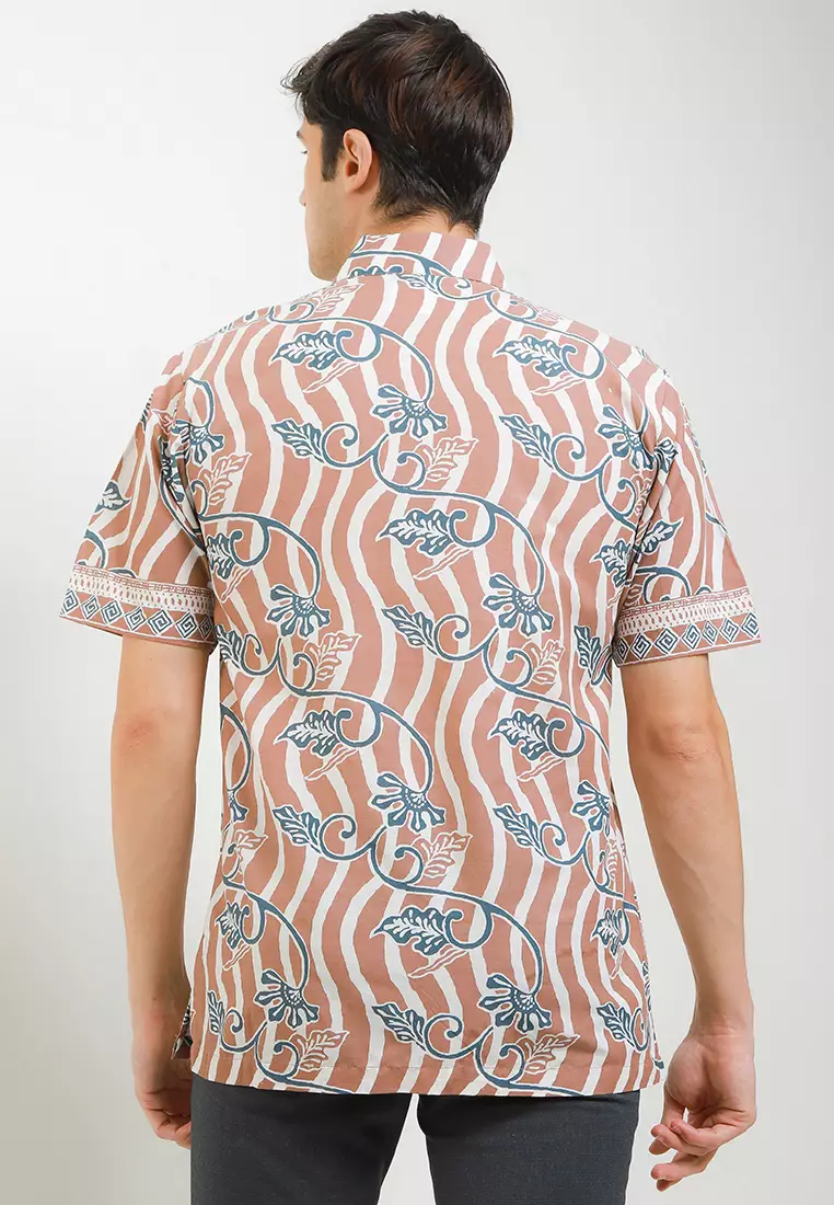 Charemon Kemeja Batik Premium Pria Casual Modern Lengan Pendek