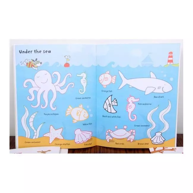 BUKU AKTIVITAS MEWARNAI STIKER ANAK FIRST COLOURING BOOK WITH STICKERS: COLOURS